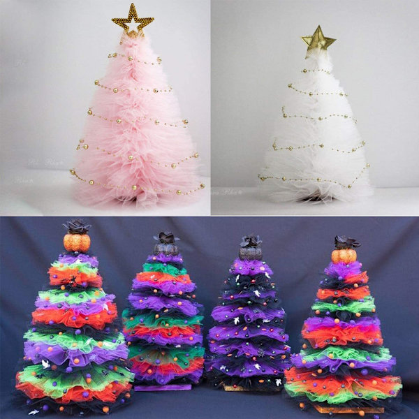 Glittrande tyllbandrulle, glitter tyllspole, 15 cm x 25 m