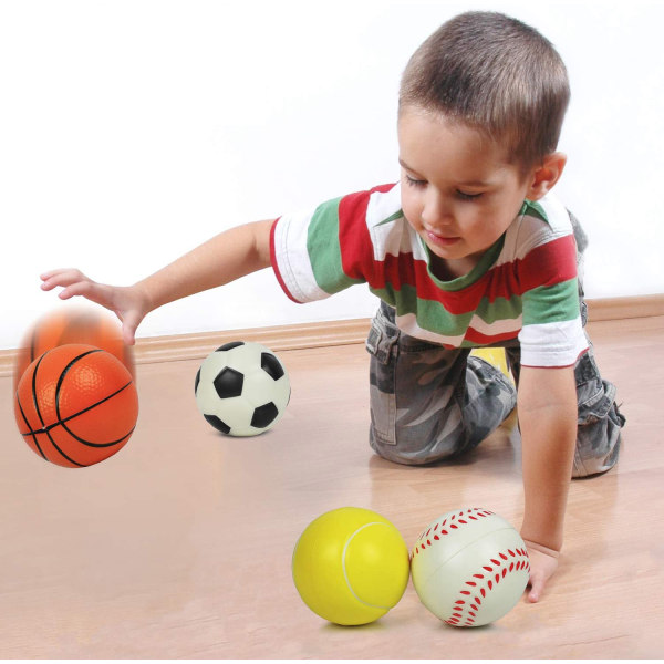 Sett med 4 baller for barn - Myke Fotballer for Barn