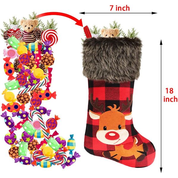 Julstrumpor, hjärtevärmande gåva med fint hantverksmässigt material, originaldesign för mångsidig dekoration och generös storlek, personlig