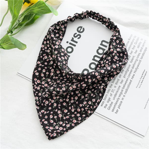 Blommig Elastisk Hårscarf Hårband - 6 st Huvudduk Hårband