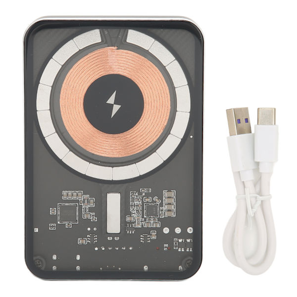 Magneettinen Langaton Virtapankki 10000mAh Kannettava Magneettinen Läpinäkyvä Virtapankki Matkapuhelimille Bluetooth-kuulokkeille E44B 10000mAh