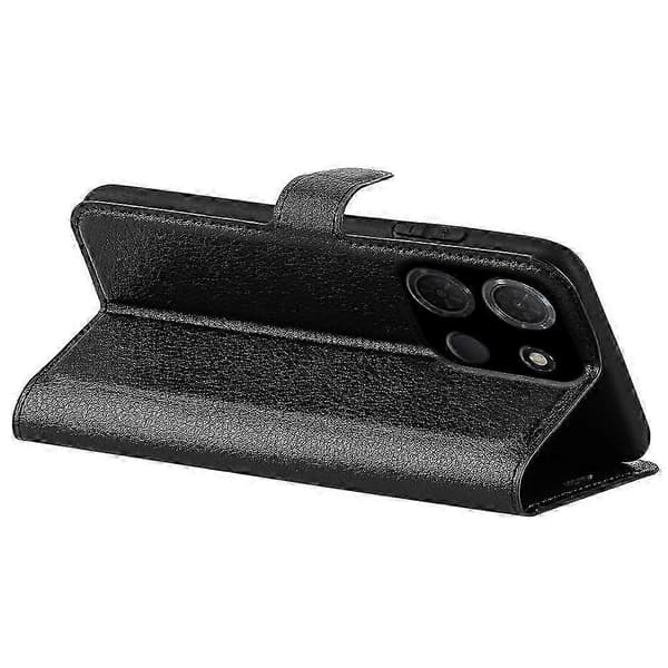 For TCL 503 deksel Litchi-tekstur støtsikkert lommebok-etui Black