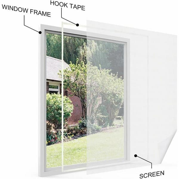 130x150cm (1-pack, Vit) Universell Transparent Insektsskärm