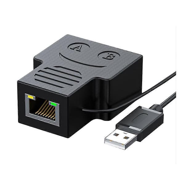 Etet Splitter 1 Til 2 Rj45 Adapter Internet Samtidig, Usb Til Dobbelt- Fe Rj45 Po