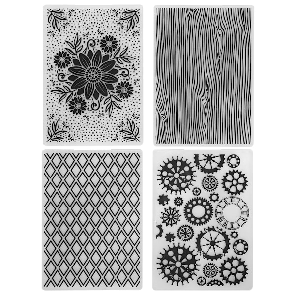 4 stk. Plastik Prægemapper Præget Skabelon DIY Kortfremstilling Scrapbooking Papirhåndværk Værktøj