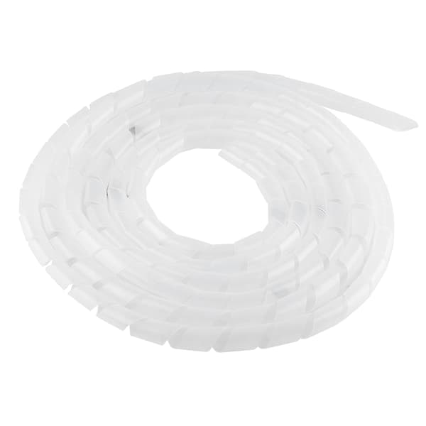 Flexibel spiralsladdskydd kabelbindare organizer hemkontor sladdhantering (Vit, 16mm)