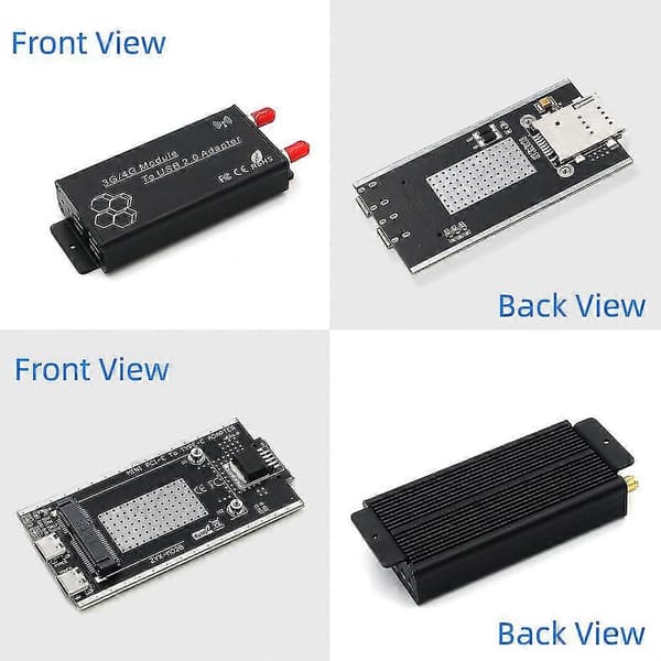 Mini Pci-e - Usb 2.0 (tyyppi C) -sovitin korttipaikalla ja lisävirtaliitännällä Wwan/lte-moduulille