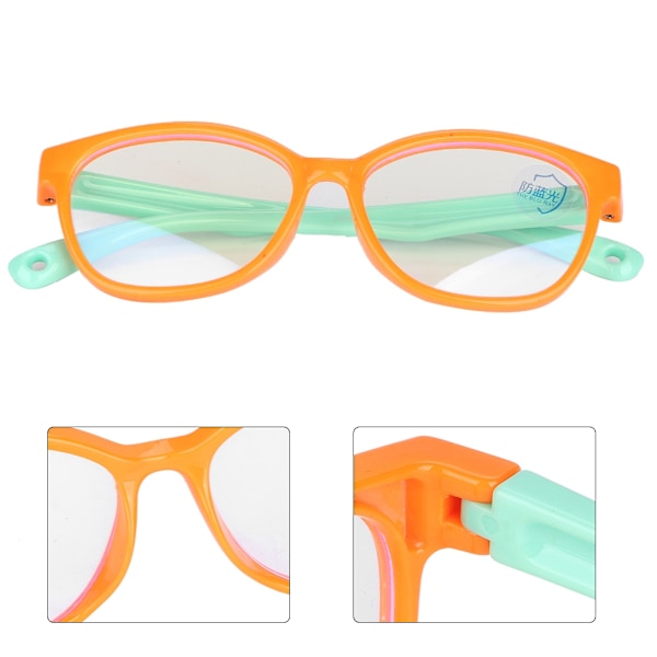 Modebørn Baby Bløde Komfortable Anti-Blåt Lys Silikonramme Briller (Orange)