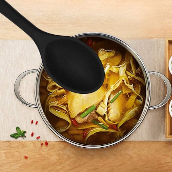 Gourmet's Delight Silikon Köksredskap, Flerfärgade Skedar, Non-stick Blandningsskedar För Matlagning Bakning Rörning, Ergonomiskt Utformade För