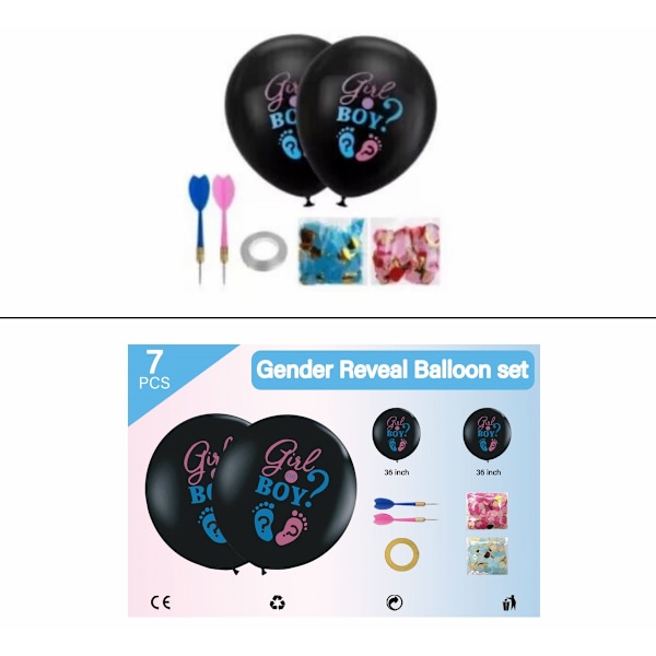 Konfettiballonger, Förtjockade För Könavslöjande, Könavslöjande Ballonger Med Fantastisk Hjärtformad Konfetti, Hållbara Ballonger Perfekta För Att Fånga