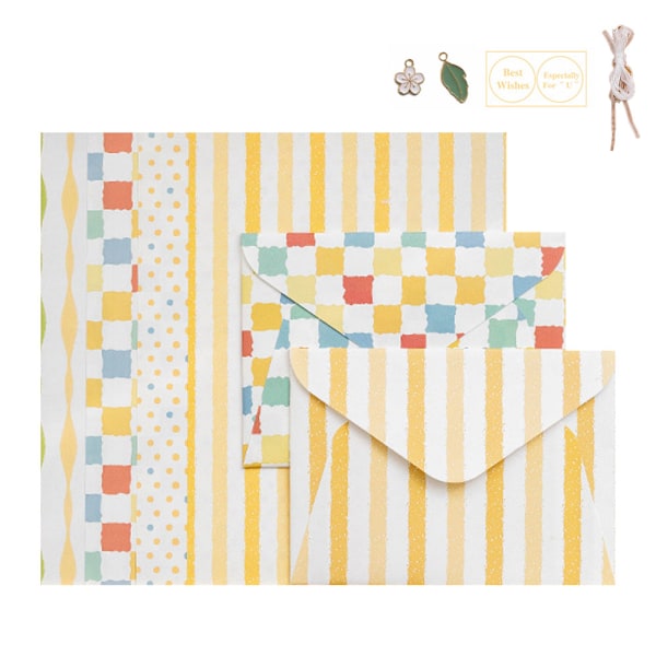 1 set inklusive brevpapper och kuvert Brevpapper: 25CM * 17.6CM, kuvert: 18CM * 13CM