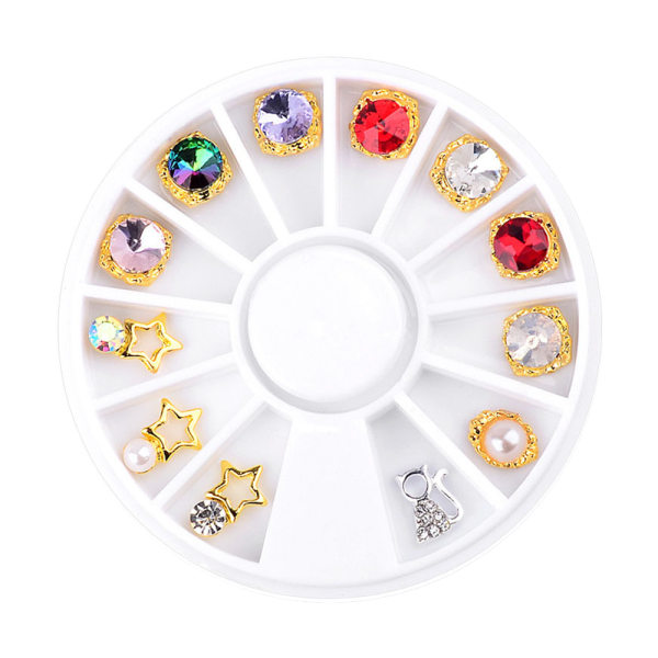 Negldesign Krystall Rhinestones Runde Steiner, for 3D Negldesign Dekorasjoner