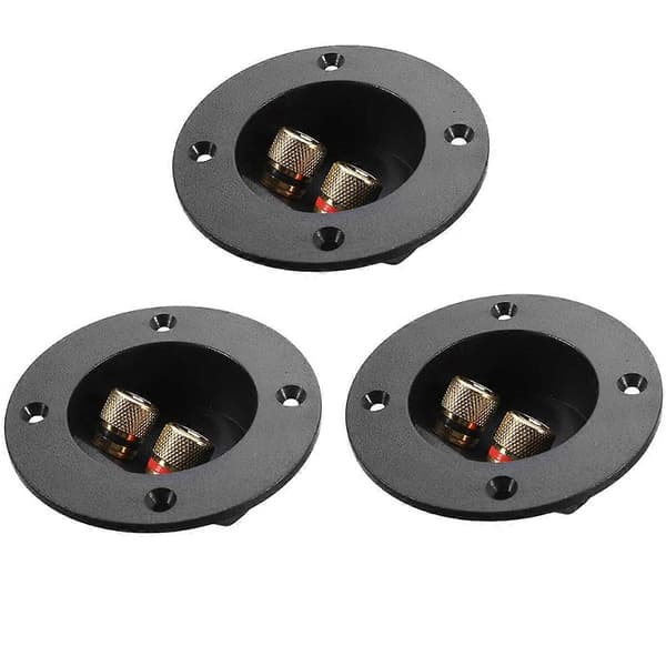 3 stk. DIY Hjemmebil Stereo 2-vejs Højttalerboks Terminal Binding Post Skrueforbindere Subwoofer Stik (Sort)