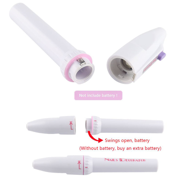 Elektrisk nagelborr Nagelkonstfil Elektrisk set, bärbar nagelbuffert fingernagelslipningssats Multifunktionell naturlig tånagelpolerare