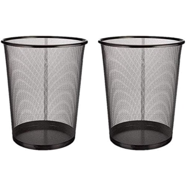 Avfallskorgar | Rostfria soptunnor | Papperskorgar för kontor | Metallnät | 28 x 26 cm | 12L | 2 enheter