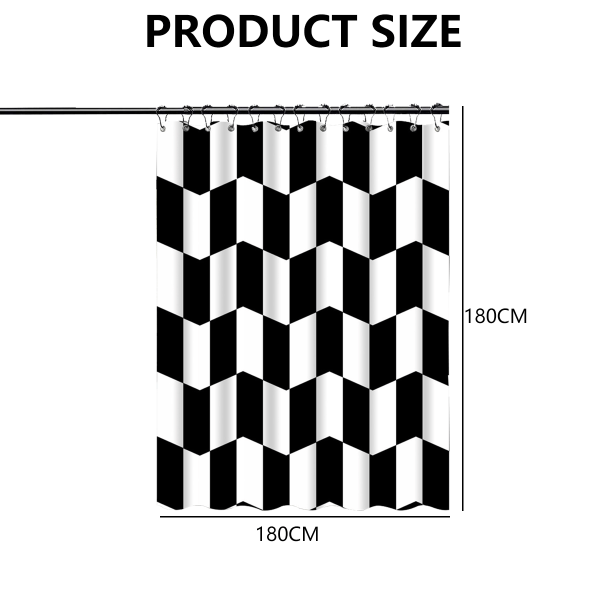 Black and White Aesthetic Checkerboard Shower Curtain Abstract