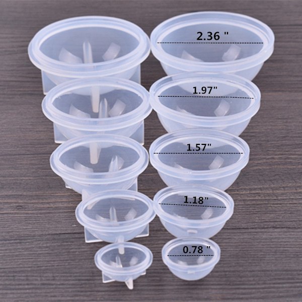 Flexibelt och hållbart heminredningsset om 5 inklusive 0,8\", 1,2\", 1,6\", 2\", 2,4\" transparent vit silikonform för DIY-hantverk och blomsterkonservering