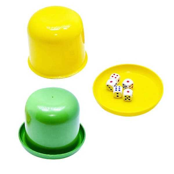 2PCS/Set Höghållfast plast tärningsspelset 5 tärningar ingår (slumpmässig färg)