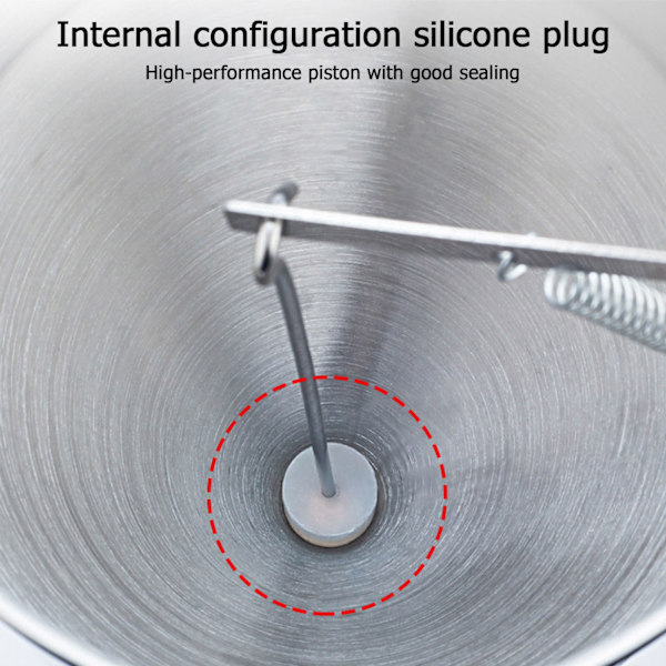 Ruostumattomasta teräksestä valmistettu pannukakkutaikinan annosteluun tarkoitettu suppilo 1200 ml, suuri kapasiteetti, kartiomainen suppilo telinekahvalla, 17 mm:n aukko
