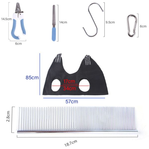10-delt sett Hengekøye for hundepleie med neglklipper