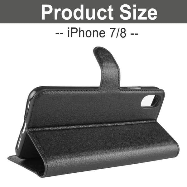 Kompatibel med iPhone 7/8/SE (2020/2022) - Wallet Case - Vælg farve! Sort Sort