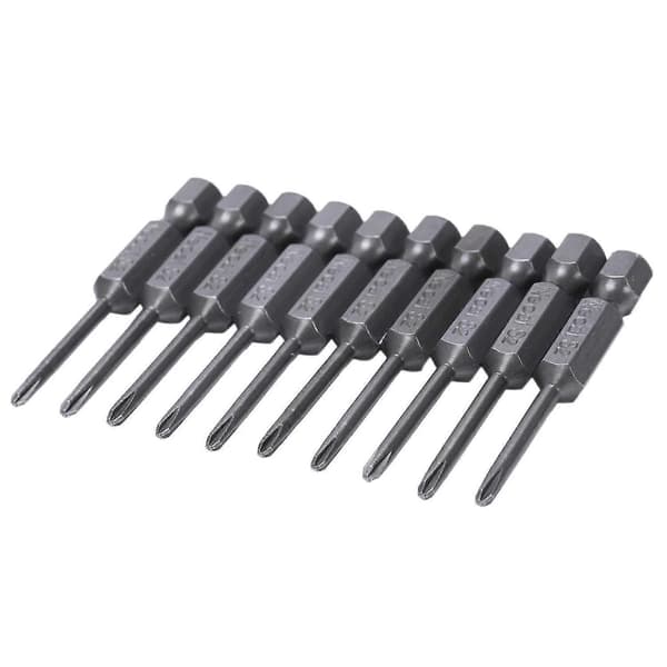 10 stk. 1/4\" Hex 50mm Længde 2.5mm Ph0 Magnetiske Skruetrækker Bits