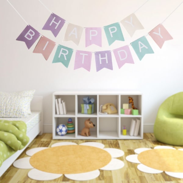 Färgglada bokstäver Happy Birthday Banner Batter - Barn