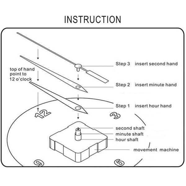 Stor 3D DIY Vægur uden ramme - Romertal