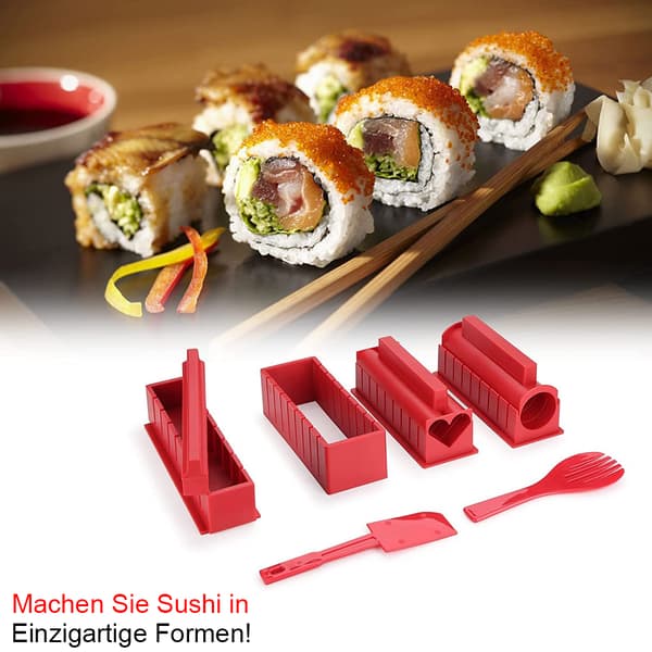 10-osainen sushityökalusetti punainen