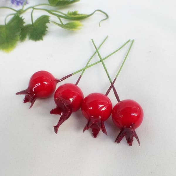 50 stk. mini kunstig granateple til bryllupsfestdekorasjon DIY fotorekvisitt