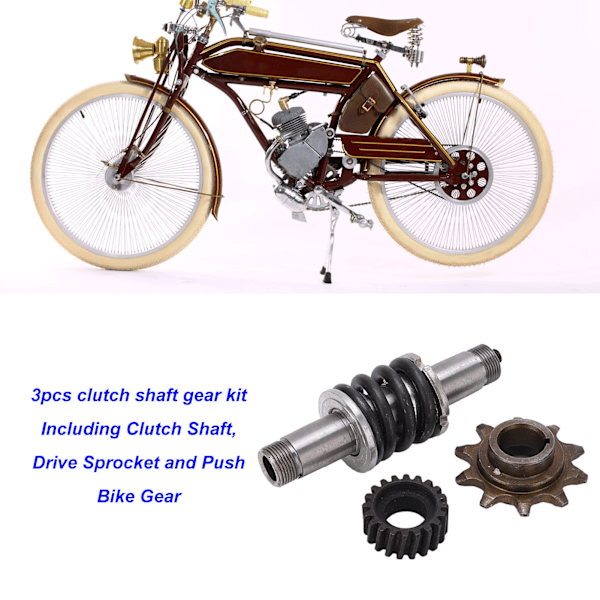 Koblingsaksledrevets tandhjul Push Bike Gear Kit til 66cc 80cc 2-takts motoriseret cykel