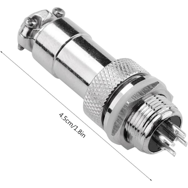 5 stk. GX12 4-polet Aviation-stik af metal