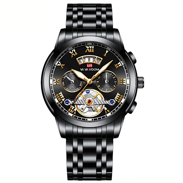 Herre-ur Chronograph Vandafvisende Analogt Armbåndsur Stor Skive Lysende Dato Ure til Mænd Klassisk Elegant Gave