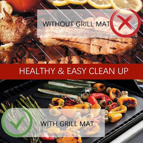 Non-stick Grillmattor för Utomhuskockar, Lättrengjorda Kraftiga Mattor Behåller Grillränder, Återanvändbar Grillmatta för Gas, Kol, El