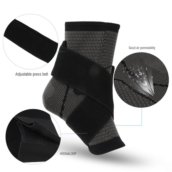 AOLIKES Utomhusträning Ankelstöd Svart Basket Justerbart Ankelstöd (XL)