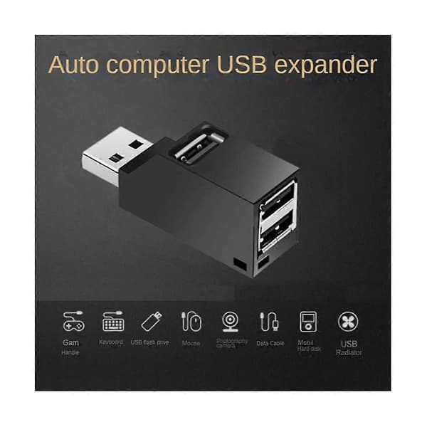 USB 2.0 Hub Adapter Förlängare Mini Splitter Box 3 Portar För PC Laptop Mobiltelefon Höghastighets U-disk