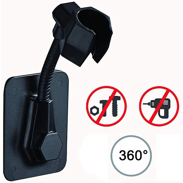 (Sort) ?Universal Brusehovedholder, Vægmonteret Brusehovedholder