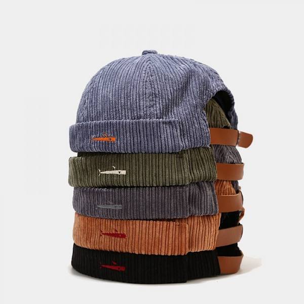Skullies & Beanies Hat Mænd Beanie Brimless Cap Rullet Kant, Kamel