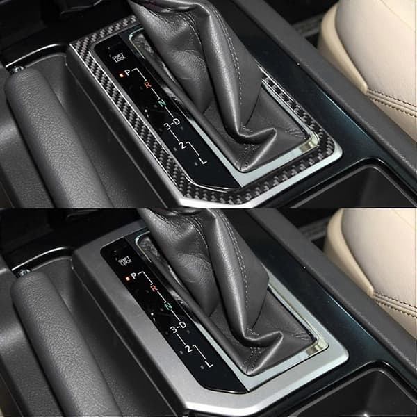 För Land Cruiser Prado 2010-2018 Kolfiber Centerkonsol Växelspakspanel Trim Bil Växellåda Trim