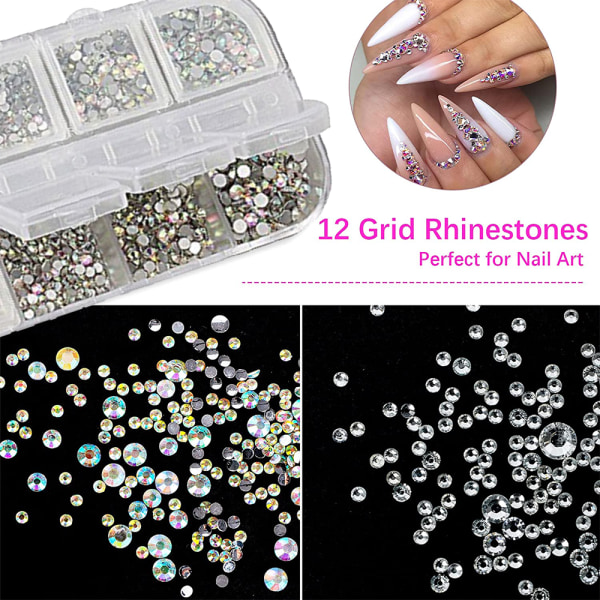 Flatback Rhinestones, ädelstenar Crystal Strass, för olika hantverksdekorationer style 3