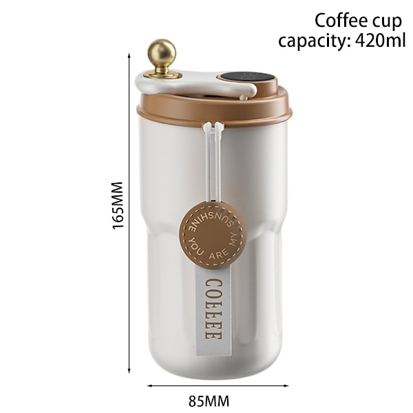Rostfri Vakuumisolerad Resemugg för Kaffe, Läcksäker Design, Smart Termosmugg för Kaffe, Kompakt och Portabel Design, Vakuumisolering, Behåller