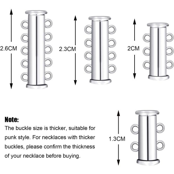8 Stykker 4 Størrelser Skyve Spenne Lås Halskjede Kobling Multi