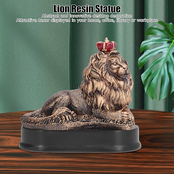 Løveskulptur Dekorativ Løve Resin Statue for Hjemmedekorasjon Gård Stue Veranda Julepynt