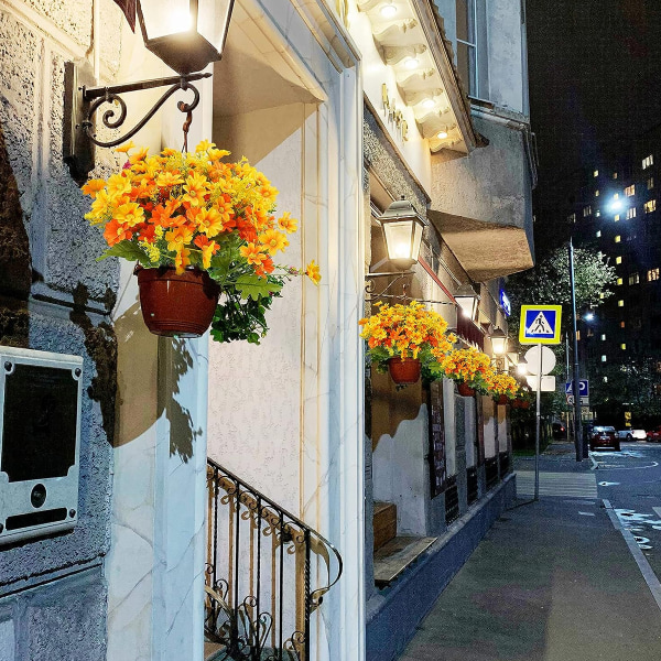 6 Buketter Konstgjorda Blommor Utomhus UV-Resistenta Falska Blommor