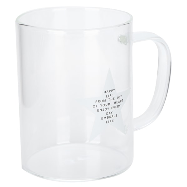 350 ml Läpinäkyvä Maitokuppe Kahvikuppi Tee-lasi Juoma-astiat Kahvalla Keittiötarvikkeille (Viisikärkinen Tähti)
