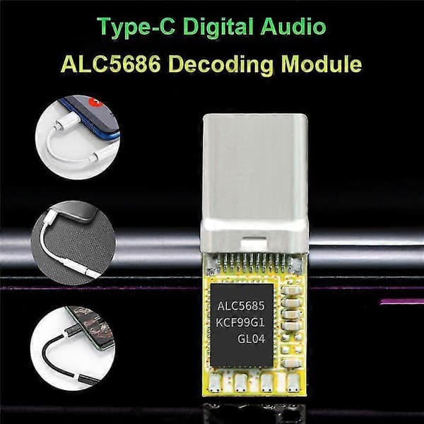 Type-c Digitaalinen Audio Alc5686 Dekoodausmoduuli Pcba-moduuli Adapterimoduulille