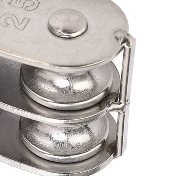 2 stk Dobbelt Trinse Rustfrit Stål M25 Dobbelt Trinseblok 150kg Leje Drejelig Trinse Hjul Rulle