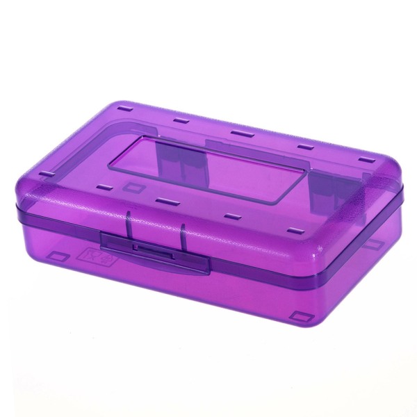 1 Pack Plastic Pencil Box Pencil Clear Boxes with Lid Stackable