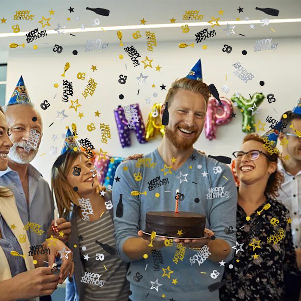 45g fargerik konfetti til 50-årsdag