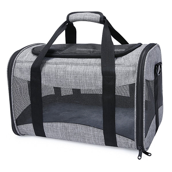 Foldbar Hundekasse Bil med Pustende Mesh Stoff, Katt Transportkasse for Katt Hund, Transportkasse for Reise, Hundebæreveske for Katter